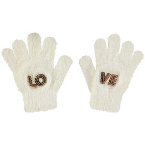 Γάντια πλεκτά chenille Love κορίτσι 