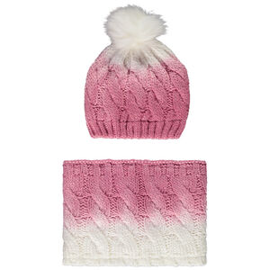 Ensemble bonnet + snood en tricot effet tie & dye pour fille Main Ensemble bonnet + snood en tricot effet tie & dye pour fille