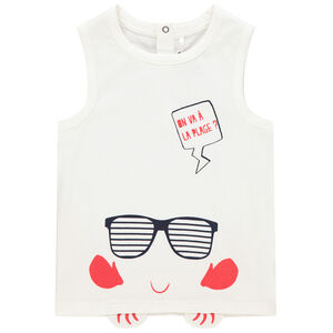 Αμάνικο μπλουζάκι με σχέδιο ζώων και λεπτομέρειες σε ανάγλυφο 