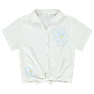 Κοντομάνικη μπλούζα με λουλούδια για κορίτσι 