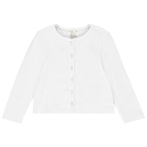 Ζακέτα από πλεκτό ριπ με κεντημένες λουλούδια για κορίτσι μωρού 