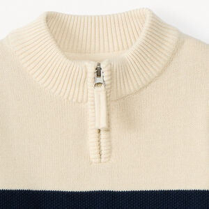 Πλεκτό πουλόβερ με μακριά μανίκια, ψηλό γιακά camionneur με φερμουάρ και ριγέ σχέδιο για αγόρι 