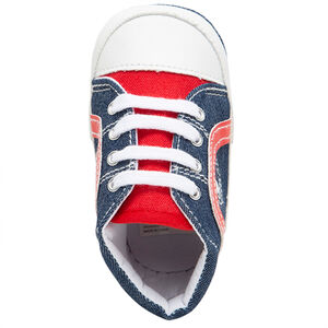 Αθλητικά παπούτσια από ύφασμα με εφέ τζιν και αντίθετα στοιχεία 