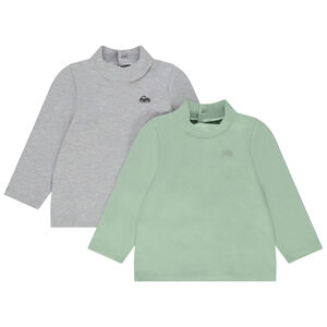 Σετ από 2 μπλουζάκια ζιβάγκο μονόχρωμα για bebe αγόρι 