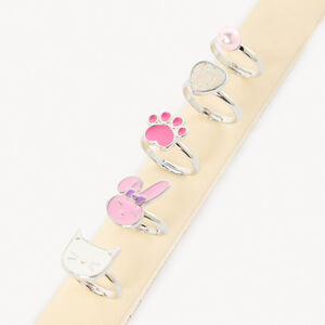 Lot de 5 bagues fantaisie animaux pour fille 