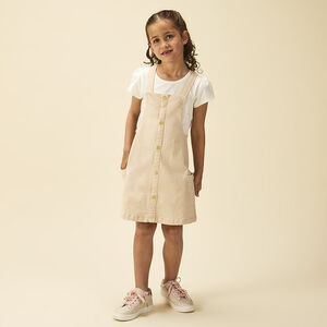 Σαλοπέτα φόρεμα jean με διακοσμητικά κουμπιά για κορίτσι 