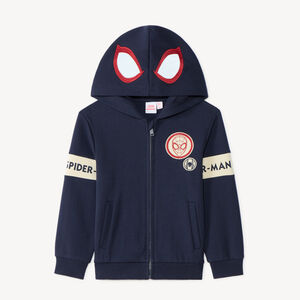 Γιλέτ boy με φερμουάρ και καπάκι, παιδικό Spider-Man Marvel 