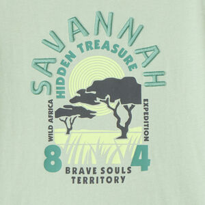 T-shirt à manches courtes uni avec impression et broderie estivale fantaisie pour garçon 