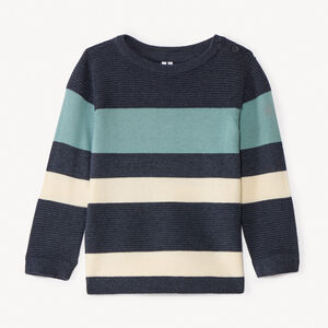 Pull en tricot fantaisie rayé pour bébé garçon  Main Pull en tricot fantaisie rayé pour bébé garçon