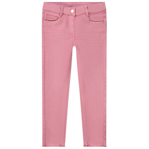 "Στενό τζιν μονόχρωμο με στρας για κορίτσι" 