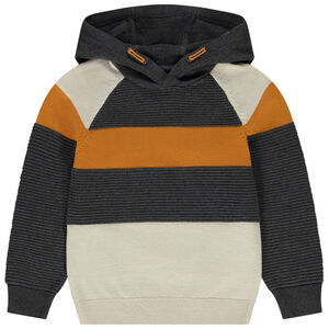 "Πουλόβερ με κουκούλα φαντασίας σε contrast για αγόρι" 