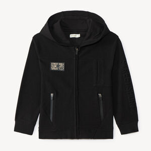 Γιλέτ φλις με κουκούλα για αγόρια σε στυλ sportswear 