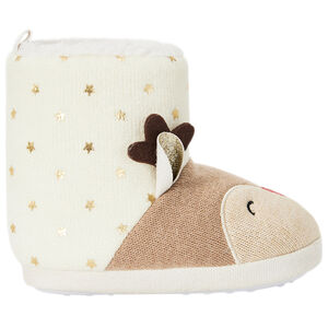 Chaussons bottes renne de Noël pour bébé fille 