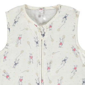 Αμάνικος υπνόσακος σε τετρα με print λαγουδάκια για bebe 