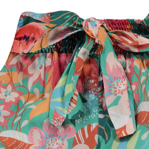 Παντελόνι 3/4 fluide style sarouel με floral σχέδιο για κορίτσι 