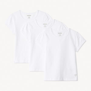 Σετ 3 μονόχρωμα κοντομάνικα μπλουζάκια jersey με foil print καρδιά για κορίτσι  Main Σετ 3 μονόχρωμα κοντομάνικα μπλουζάκια jersey με foil print καρδιά για κορίτσι