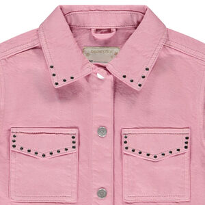 Αμάνικο τζάκετ από τζιν με φαντεζί καρφιά για κορίτσι 