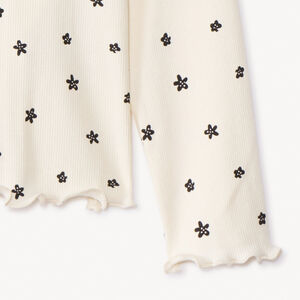 Μπλούζα μακρυμάνικη από jersey πλεκτό με λουλουδάτο τύπωμα για κορίτσι 