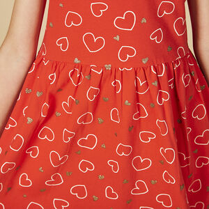 Ρόμπα χωρίς μανίκια με φαντεζί σχέδιο και glitter για κορίτσι 