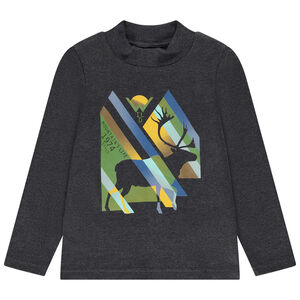 Sous-pull en jersey col cheminée en jersey avec print pour garçon Main Sous-pull en jersey col cheminée en jersey avec print pour garçon