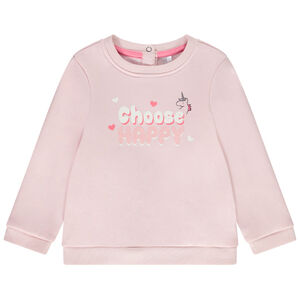 Φούτερ molleton με φαντεζί σχέδιο για bebe κορίτσι 