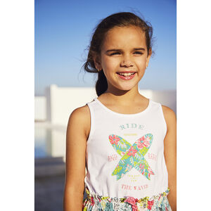 Robe effet 2 en 1 imprimé tropical pour fille 