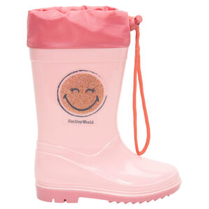 Γαλότσες με αδιάβροχη προστασία στο άνοιγμα και μεταλλιζέ στάμπα Smiley, από 24 έως 27 