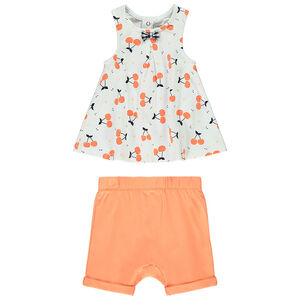 Ensemble débardeur + short imprimé cerises pour bébé fille 