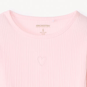 Μακρυμάνικη μπλούζα με κέντημα καρδιάς για κορίτσι 