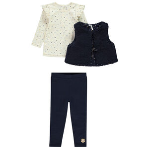 Σετ 3 τεμαχίων με αμάνικο γιλέκο από sherpa για κορίτσι μωρό 