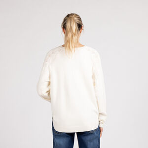 Πλεκτό πουλόβερ με ανοιχτές μανίκες για γυναίκες 