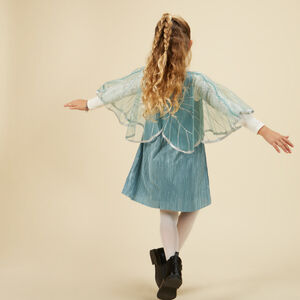 Φόρεμα πλισέ με κάπα από τούλι για κορίτσι 