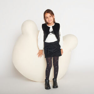 Λεπτό πλεκτό καλσόν με σχέδιο φιόγκων για κορίτσι 