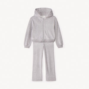 Ensemble gilet à capuche + jogging uni pour fille  