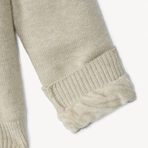 Πλεκτό πουλόβερ με μοτίβο jacquard και επένδυση βελούδου για κορίτσι 