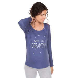 Μακρυμάνικη μπλούζα θηλασμού με τυπωμένη φράση 