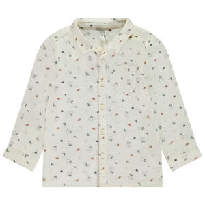 Πουκάμισο από διπλή γάζα βαμβακερού σχεδίου + τσέπη για μωρό αγόρι 