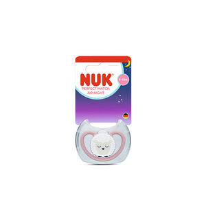 Πιπίλα Σιλικόνης Perfect Match Air Night Με Θήκη 6-18m Pink Sheep Nuk  