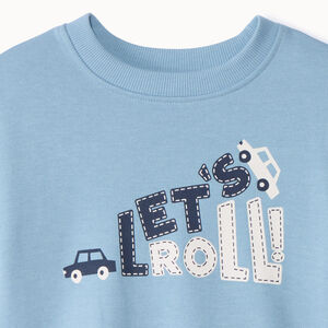 Φούτερ molleton oversize με φαντεζί τύπωμα για bebe αγόρι 