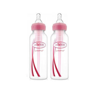 Μπιμπερό πλαστικό Options+ (Σ.Λ.) 250 ml ροζ (2 τεμ.) 
