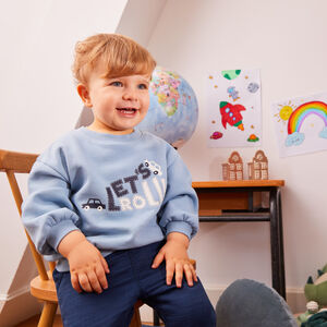 Φούτερ molleton oversize με φαντεζί τύπωμα για bebe αγόρι 