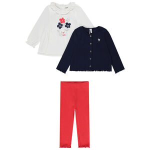 Σετ 3 τμχ. με κοτλέ ζακέτα για bebe κορίτσι 