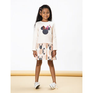 Robe en molleton gratté effet 2 en 1 avec sequins magiques et imprimé Minnie Disney pour fille Main Robe en molleton gratté effet 2 en 1 avec sequins magiques et imprimé Minnie Disney pour fille