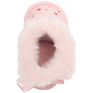 Μποτάκια μαλακά για bebe κορίτσι με αστέρια και συνθετική γούνα 