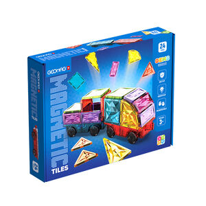 GEOMAG GEMS ΜΑΓΝΗΤΙΚΑ ΠΛΑΚΙΔΙΑ ΟΧΗΜΑΤΑ - 24τμχ 