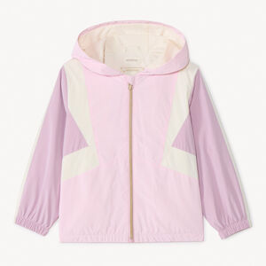 Αδιάβροχο με κουκούλα και εφέ color block για κορίτσι 