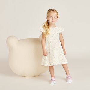 Φόρεμα κοντομάνικο με ανοιχτή πλάτη σε σχήμα καρδιάς για κορίτσι μωρού 