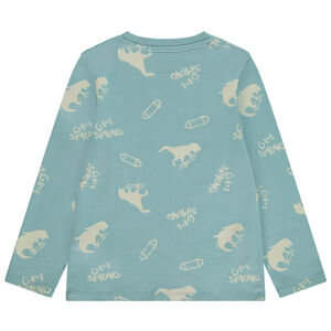 T-shirt μακρύ μανίκι με τύπωμα T-Rex αγόρι 