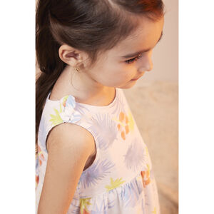 Φόρεμα κοντομάνικο με φαντεζί σχέδιο για bebe κορίτσι 