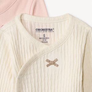 Σετ 5 μακρυμάνικα bodies jersey με σχέδιο Faon για bebe κορίτσι με διαφορετικό άνοιγμα ανάλογα με την ηλικία 